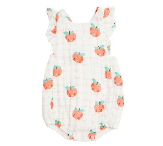 Plaid Tropical Peaches Sun Suit