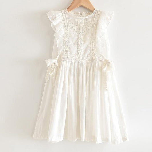 Girl's Clothing WHITE 2 / 3T Lace Embroidery Dress