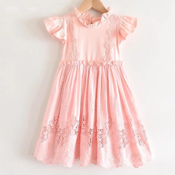 Girl's Clothing PINK 2 / 5T Lace Embroidery Dress