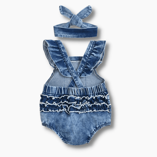 Rainbow Baby Denim Romper