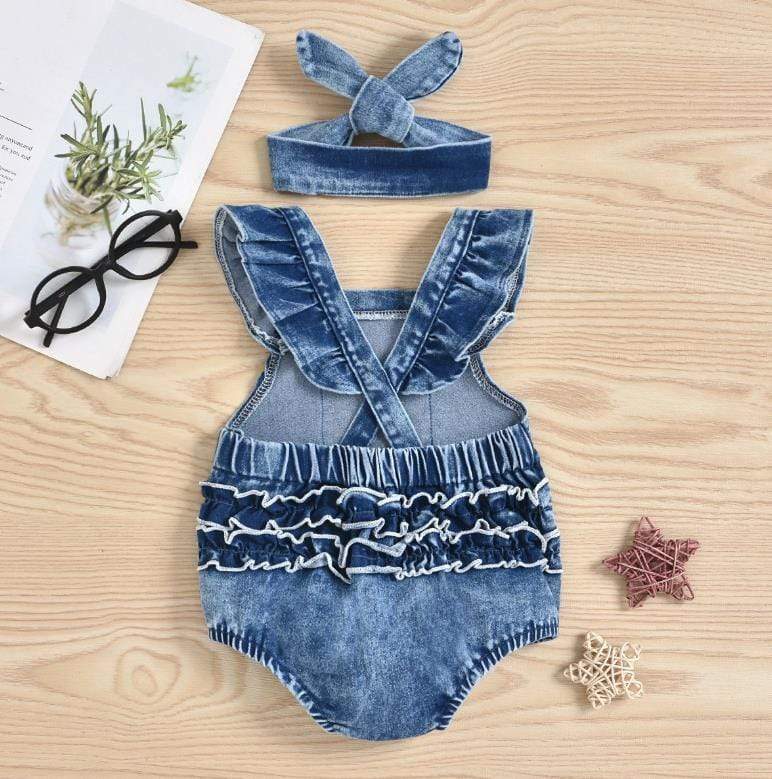 Rainbow Baby Denim Romper