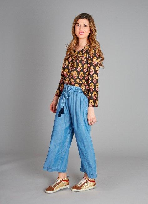Pink Chicken Nora Top - Black Medallion Floral